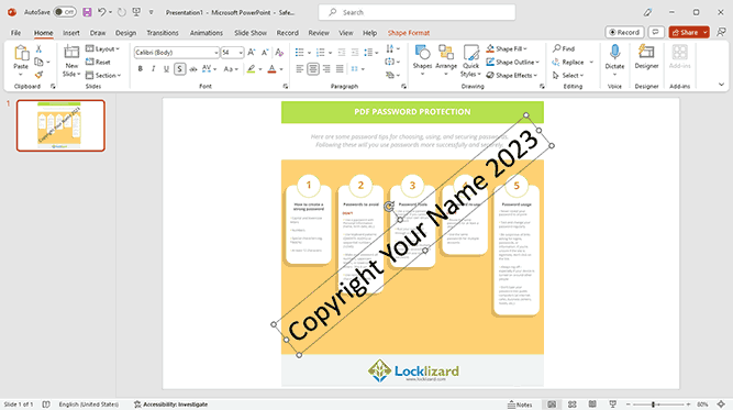 how to protect a powerpoint presentation from being copied