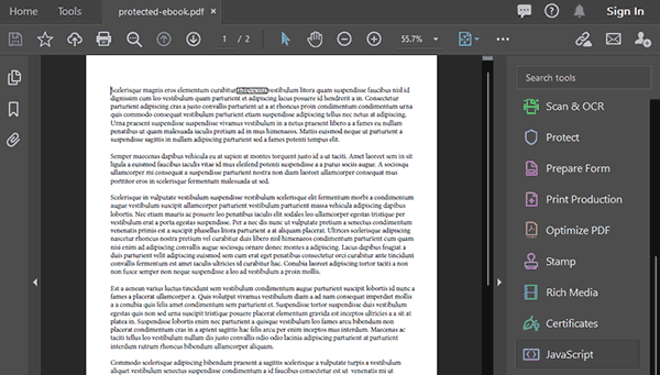 JavaScript is a security risk & useless for PDF document protection