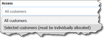 4. Document Access: There are two options available for publishing documents and the option you choose determines who can view your protected documents. All customers will be able to use this document without the need for you to individually allocate documents or publications on the Administration system. Selected customers only the customers you specifically allocate access to this document will be able to use it. Documents have to be individually allocated to customers on the Administration system when you create or edit customer accounts.