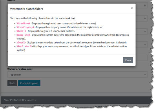 water mark placeholders