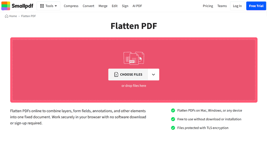 Illustration of flattening a PDF to merge redaction boxes into the document layer